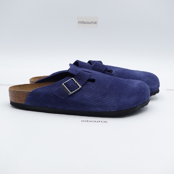 NEW Men's Birkenstock Boston BS Embossed Clog Sandals 1026203 Blue - Picture 3 of 6